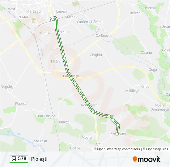 578 Bus Line Map