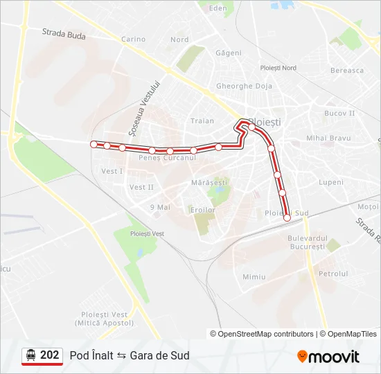 202 Trolleybus Line Map