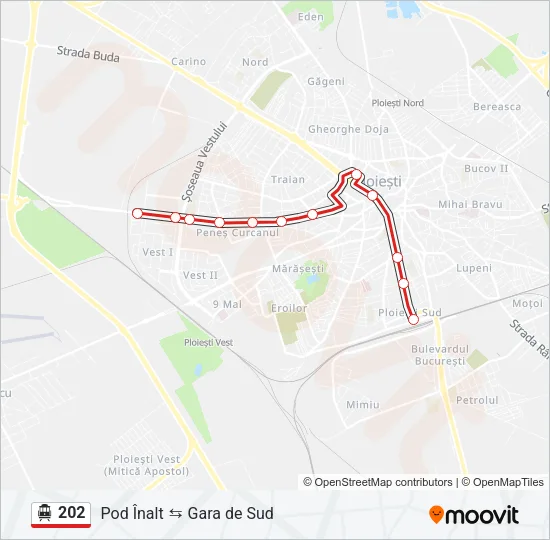 202 Trolleybus Line Map