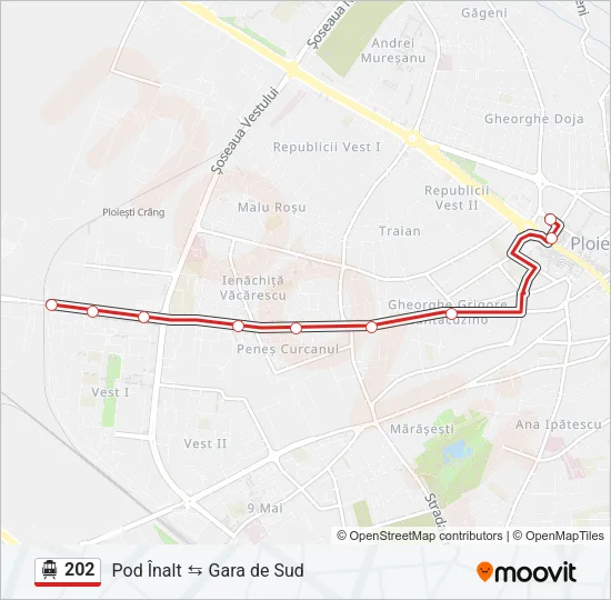 202 Trolleybus Line Map