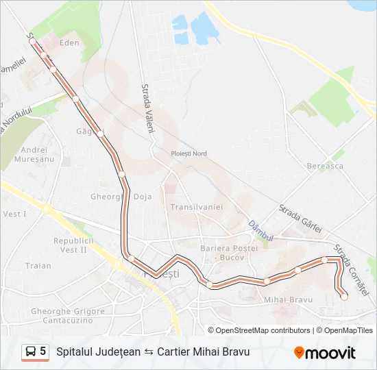 5 Bus Line Map