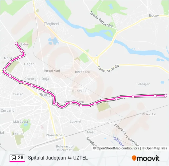 28 Bus Line Map
