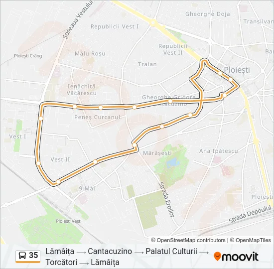 35 Bus Line Map