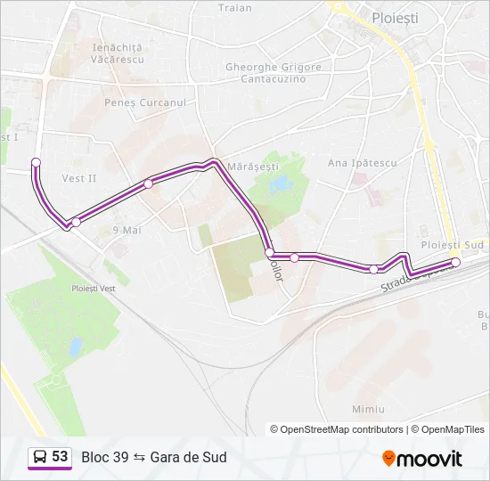 53 Bus Line Map