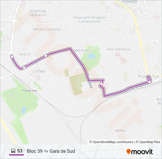 53 Bus Line Map