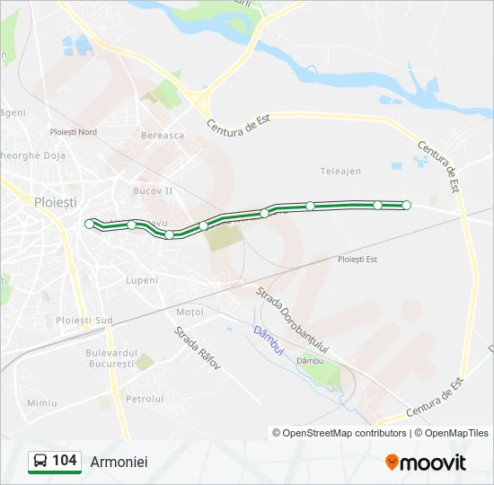 104 Bus Line Map