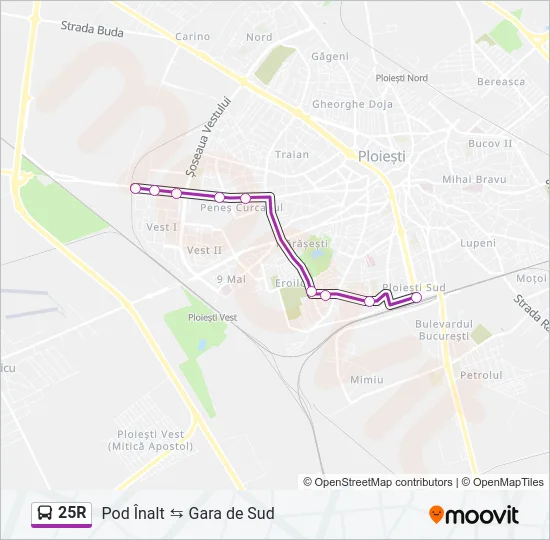 25R Bus Line Map