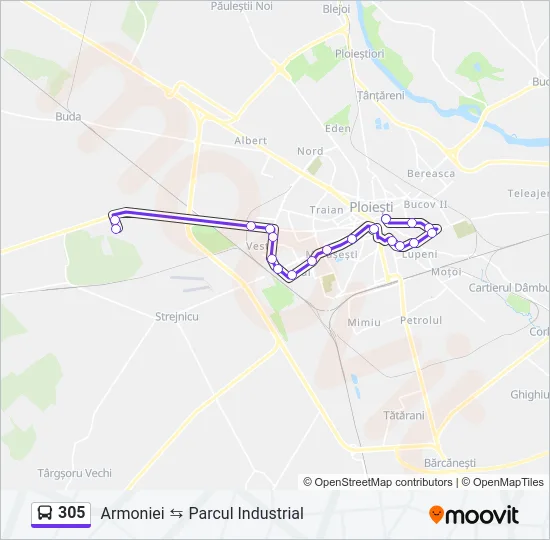305 Bus Line Map