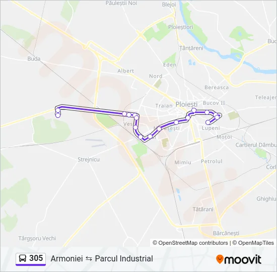 305 Bus Line Map