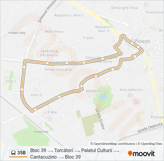 35B Bus Line Map