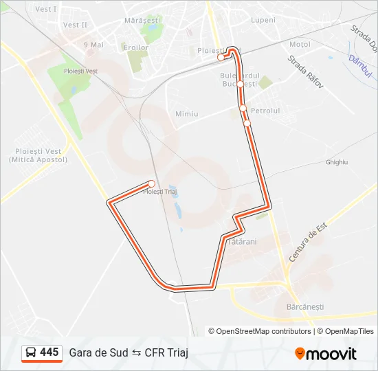445 Bus Line Map