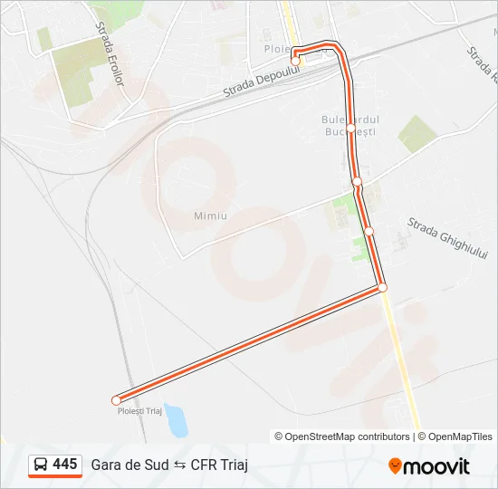 445 Bus Line Map