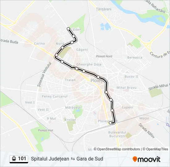 101 Light Rail Line Map