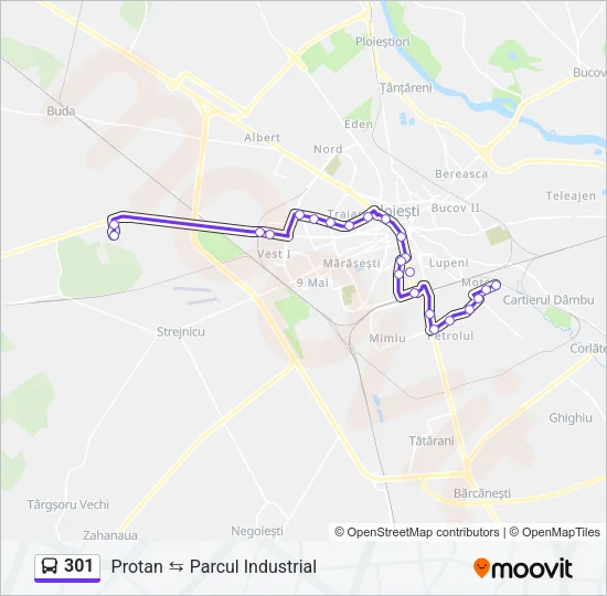 301 Bus Line Map