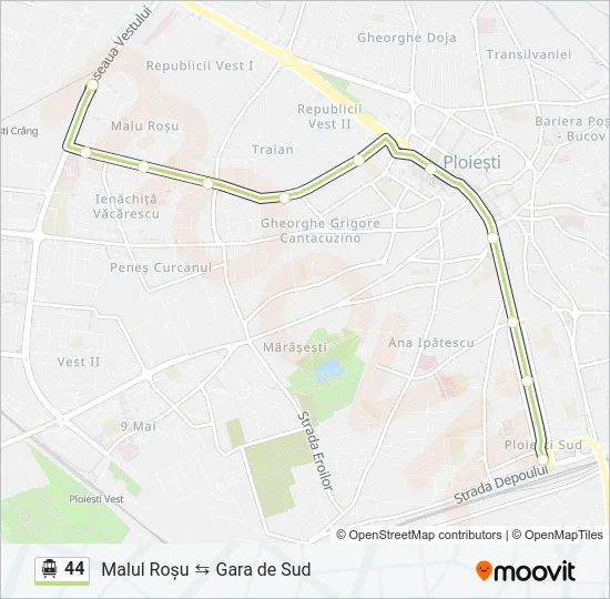 44 Trolleybus Line Map