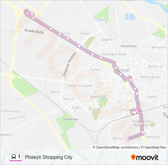 1 Bus Line Map