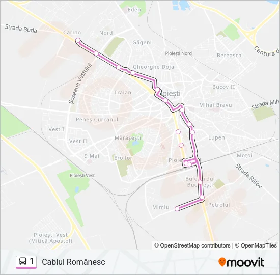 1 Bus Line Map