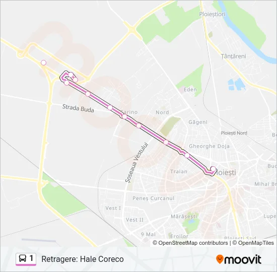 1 Bus Line Map