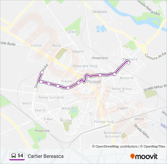 54 Bus Line Map