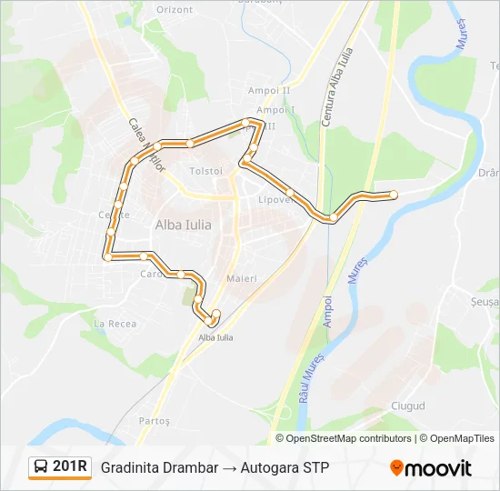 201R Bus Line Map