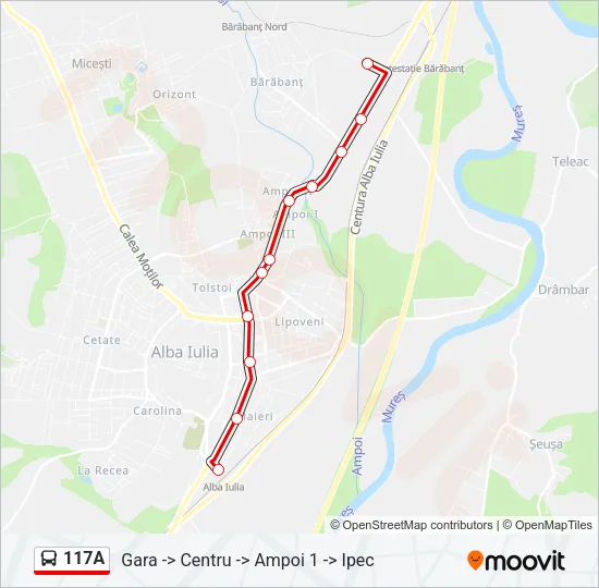 117A Bus Line Map