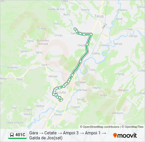 401C Bus Line Map