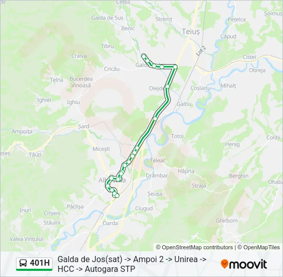 401H Bus Line Map