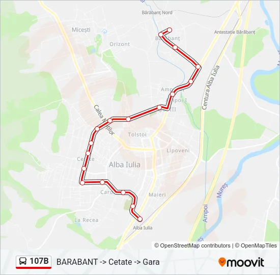 107B Bus Line Map