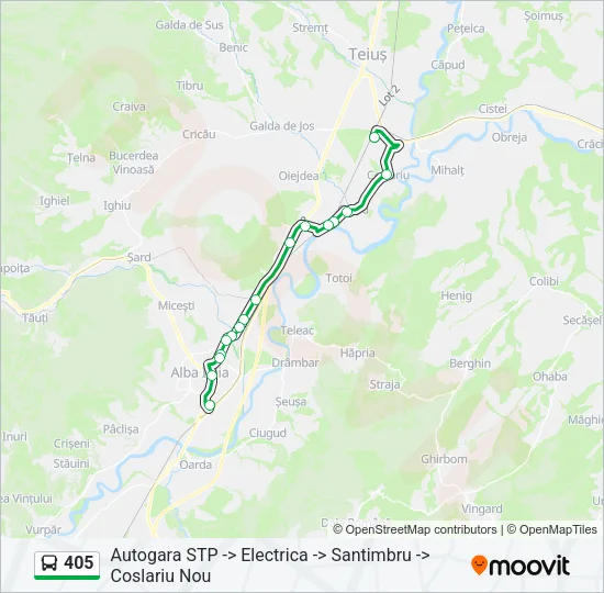 405 Bus Line Map