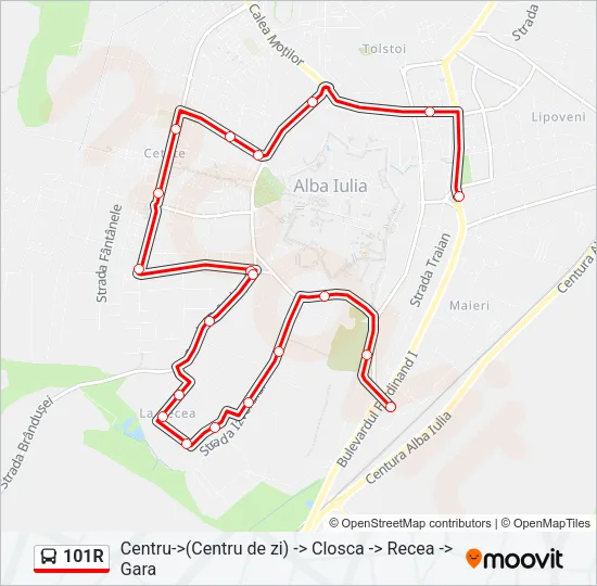 101R Bus Line Map