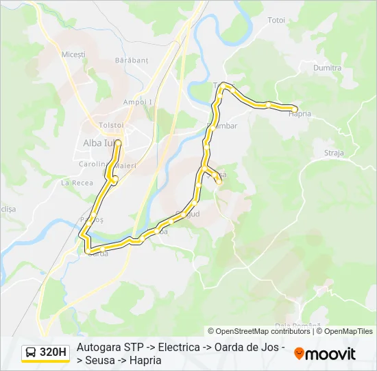 320H Bus Line Map