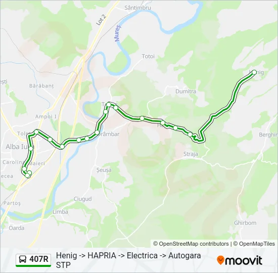 407R Bus Line Map