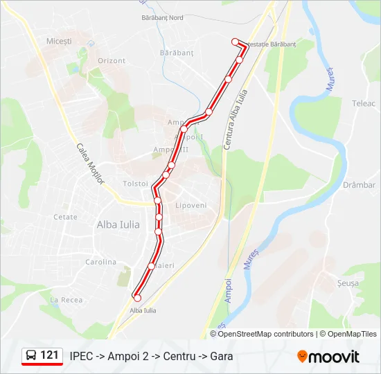 121 Bus Line Map