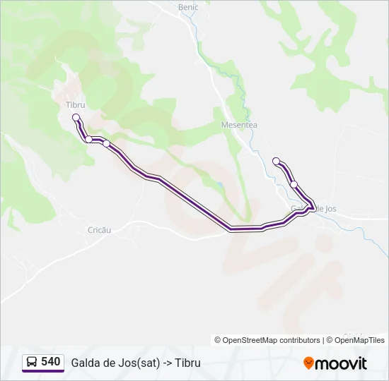 540 Bus Line Map