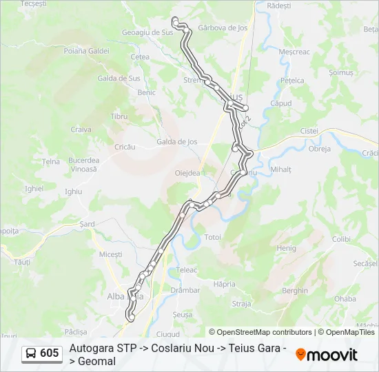 605 Bus Line Map