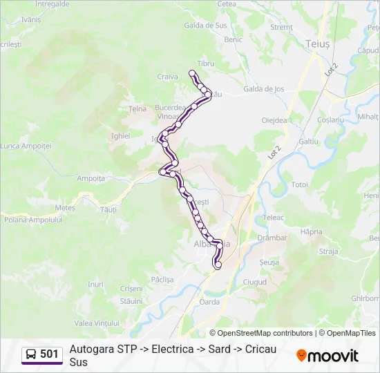 501 Bus Line Map