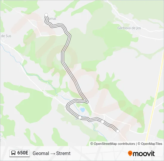 650E Bus Line Map
