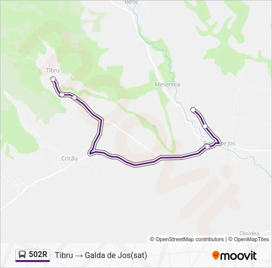 502R Bus Line Map