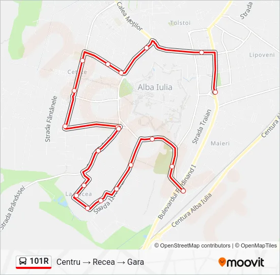 101R Bus Line Map