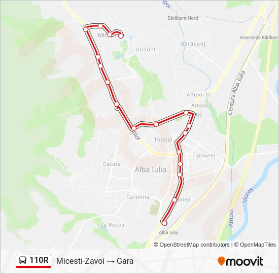 110R Bus Line Map