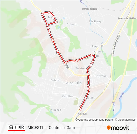 110R Bus Line Map