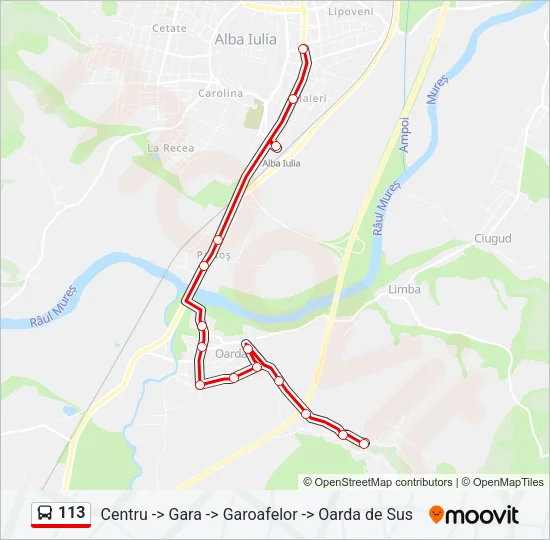 113 Bus Line Map
