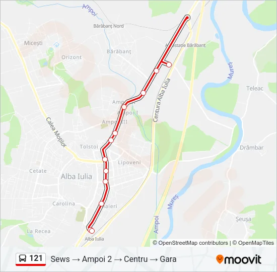 121 Bus Line Map