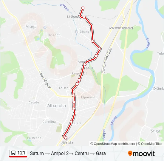 121 Bus Line Map