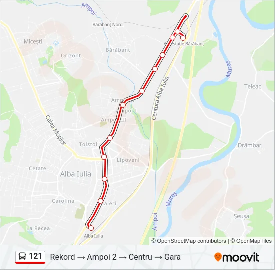 121 Bus Line Map