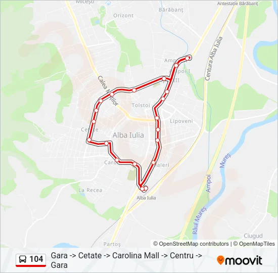 104 Bus Line Map