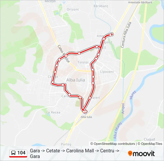 104 Bus Line Map