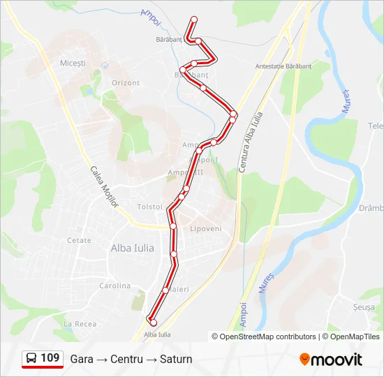 109 Bus Line Map