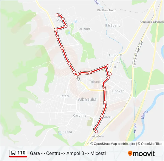 110 Bus Line Map