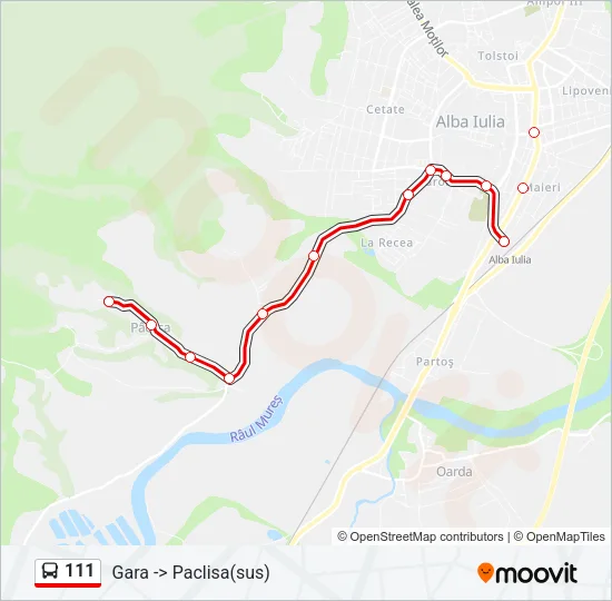 111 Bus Line Map